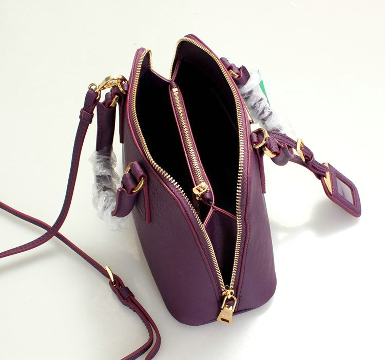 2014 Prada Saffiano Leather Small Two Handle Bag BL0838 purple for sale
